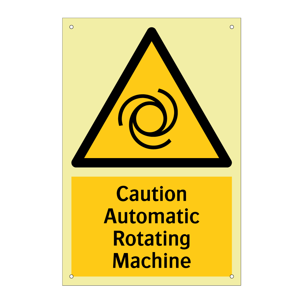 Caution Automatic Rotating Machine