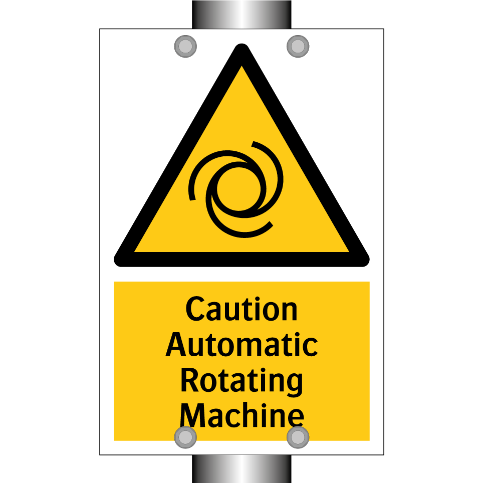Caution Automatic Rotating Machine