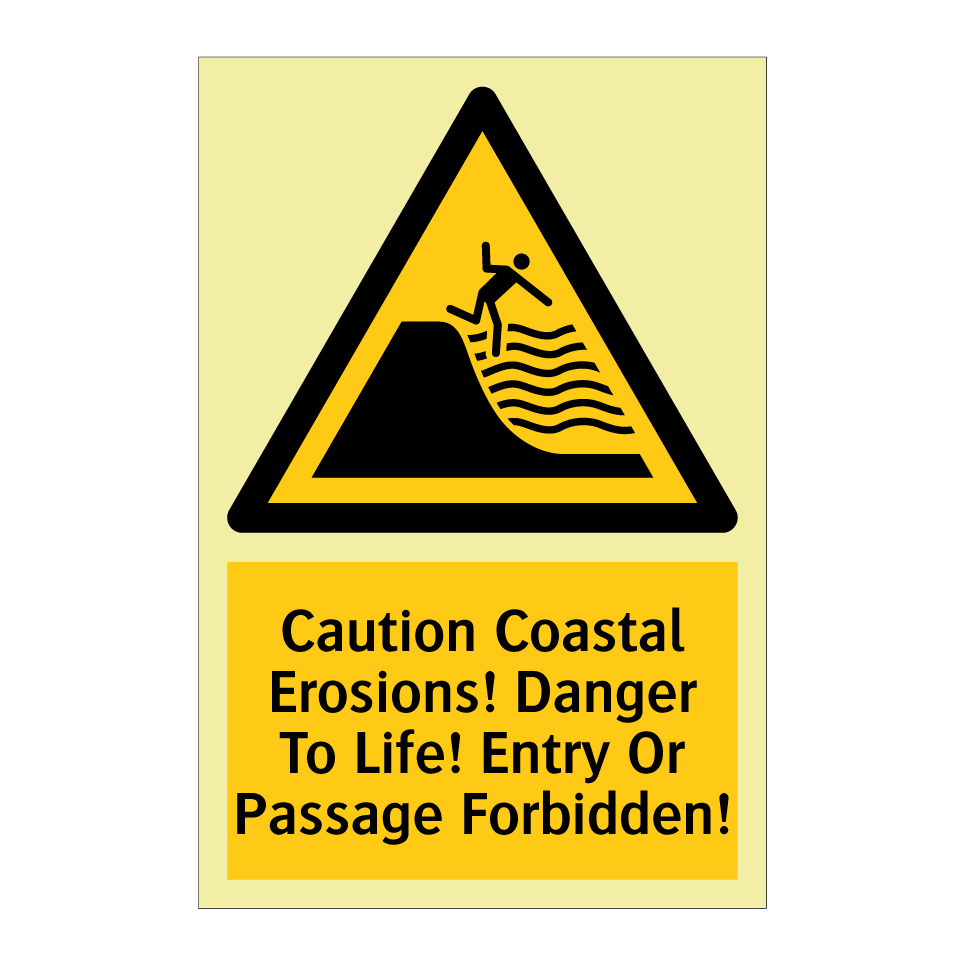 Caution Coastal Erosions! Danger To Life! Entry Or Passage Forbidden!
