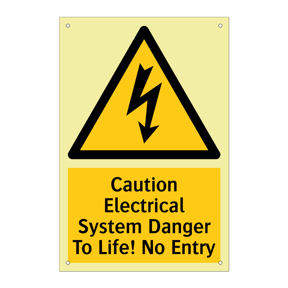 Caution Electrical System Danger To Life! No Entry