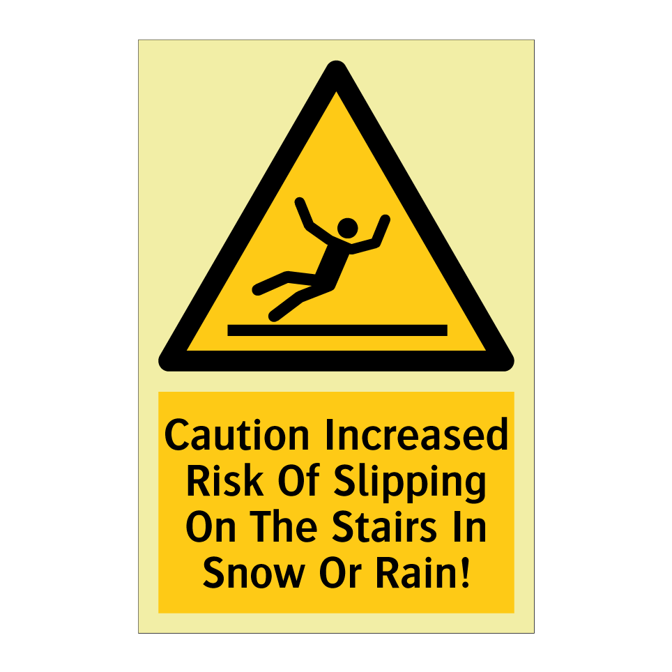 Caution Increased Risk Of Slipping On The Stairs In Snow Or Rain!