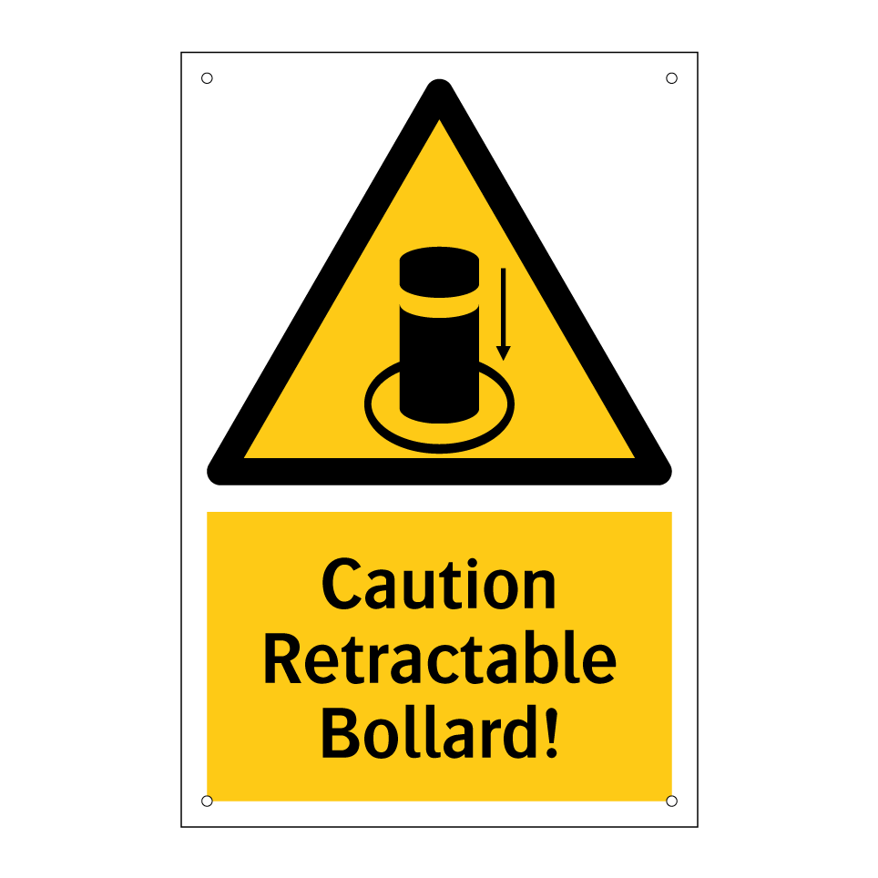 Caution Retractable Bollard!