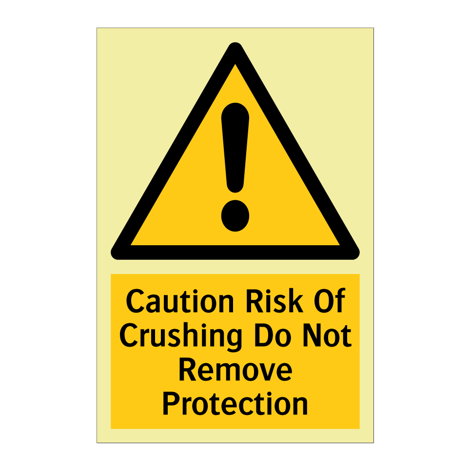 Caution Risk Of Crushing Do Not Remove Protection