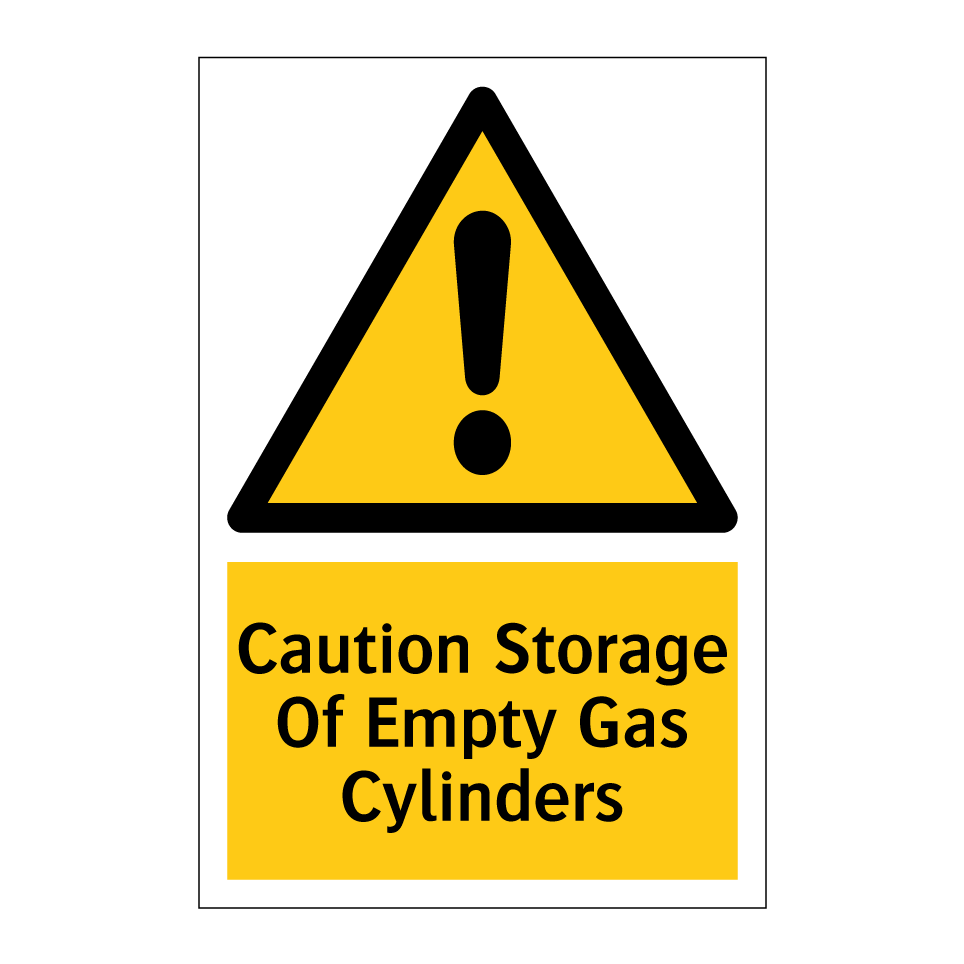 Caution Storage Of Empty Gas Cylinders