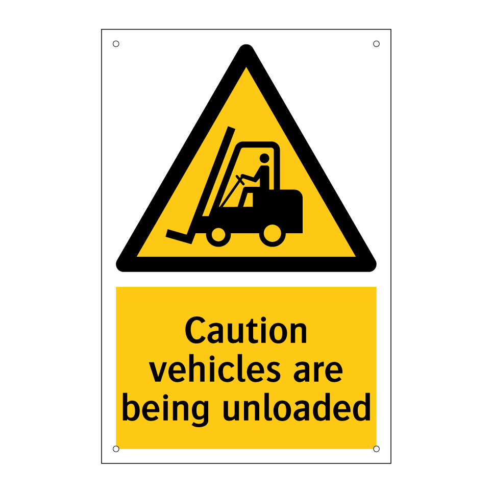 Caution vehicles are being unloaded