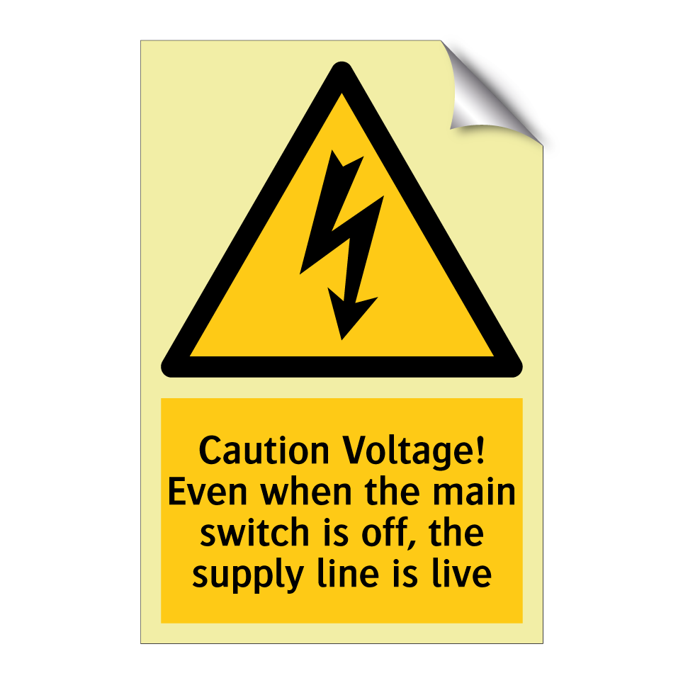 Caution Voltage! Even when the main switch is off, the supply line is live