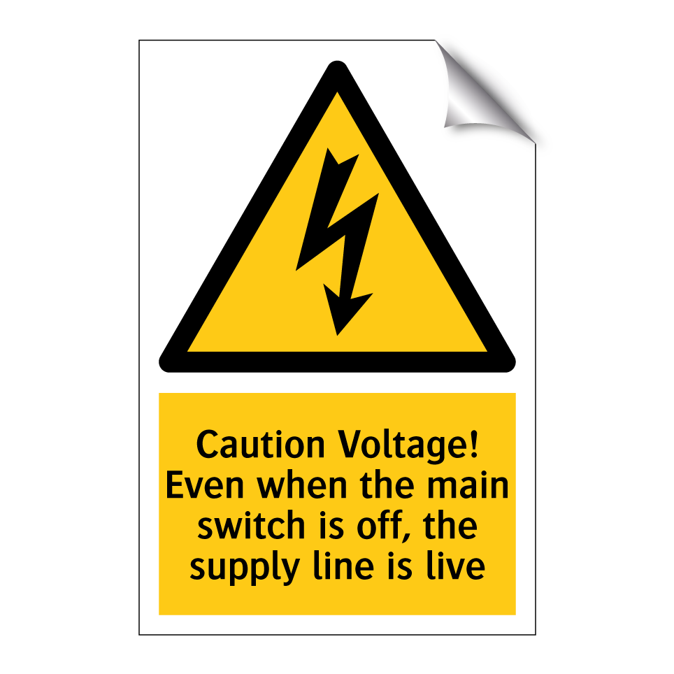 Caution Voltage! Even when the main switch is off, the supply line is live