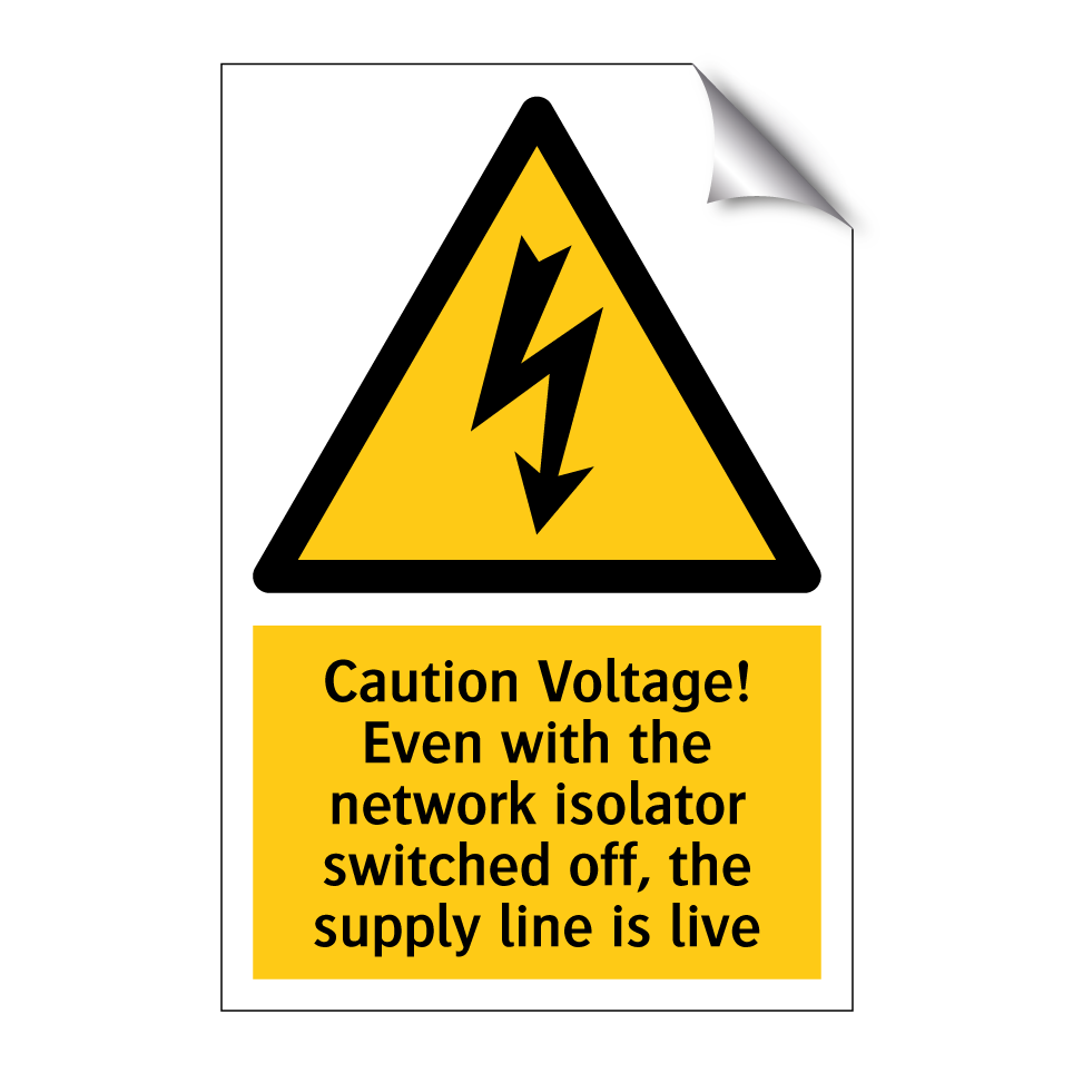 Caution Voltage! Even with the network isolator switched off, the supply line is live