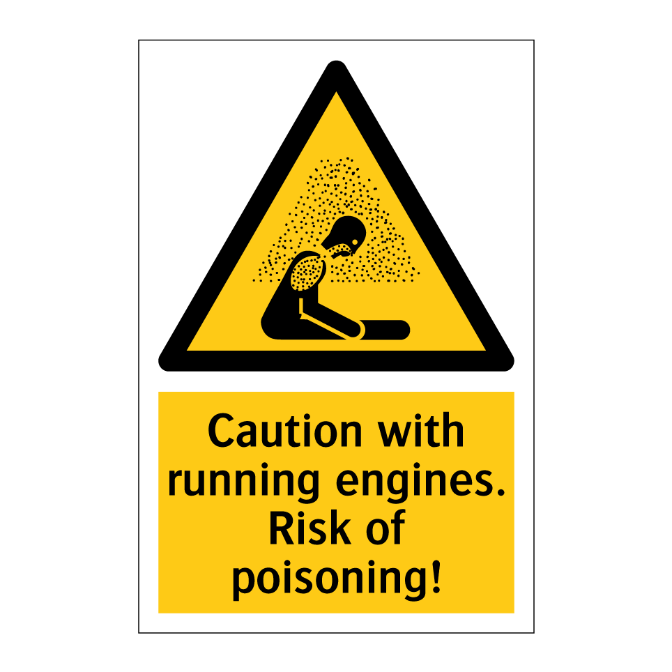 Caution with running engines. Risk of poisoning!