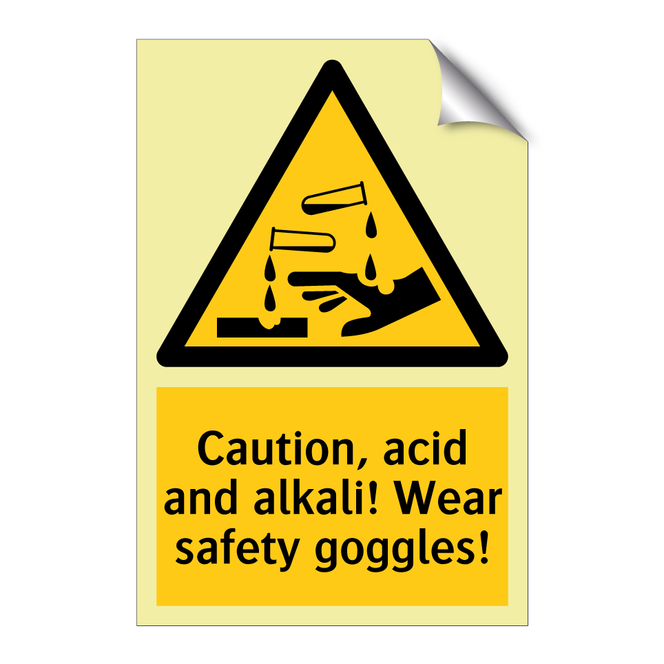 Caution, acid and alkali! Wear safety goggles!