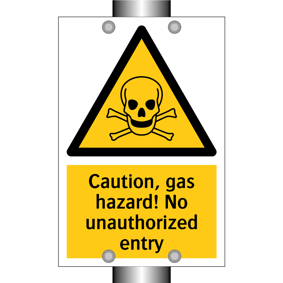 Caution, gas hazard! No unauthorized entry