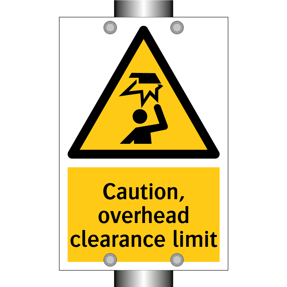 Caution, overhead clearance limit