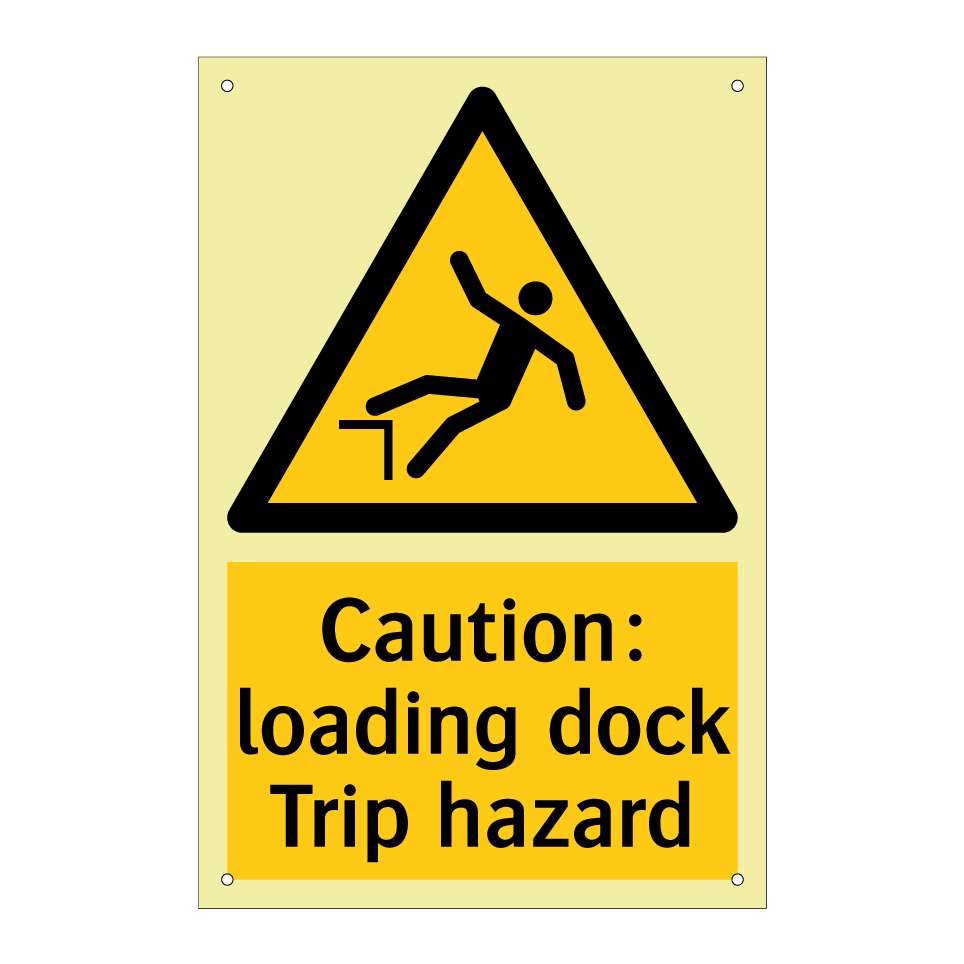 Caution: loading dock Trip hazard