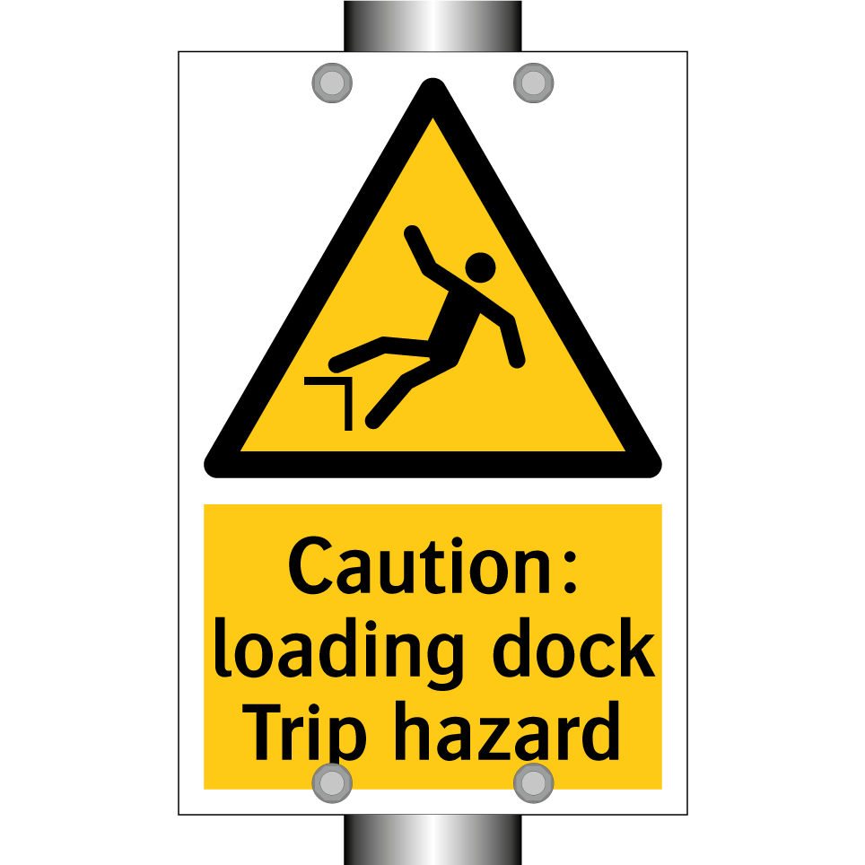 Caution: loading dock Trip hazard