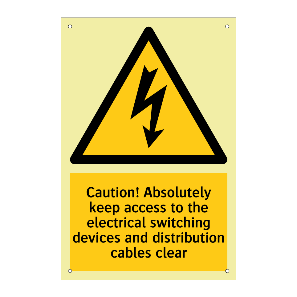 Caution! Absolutely keep access to the electrical switching devices and distribution cables clear