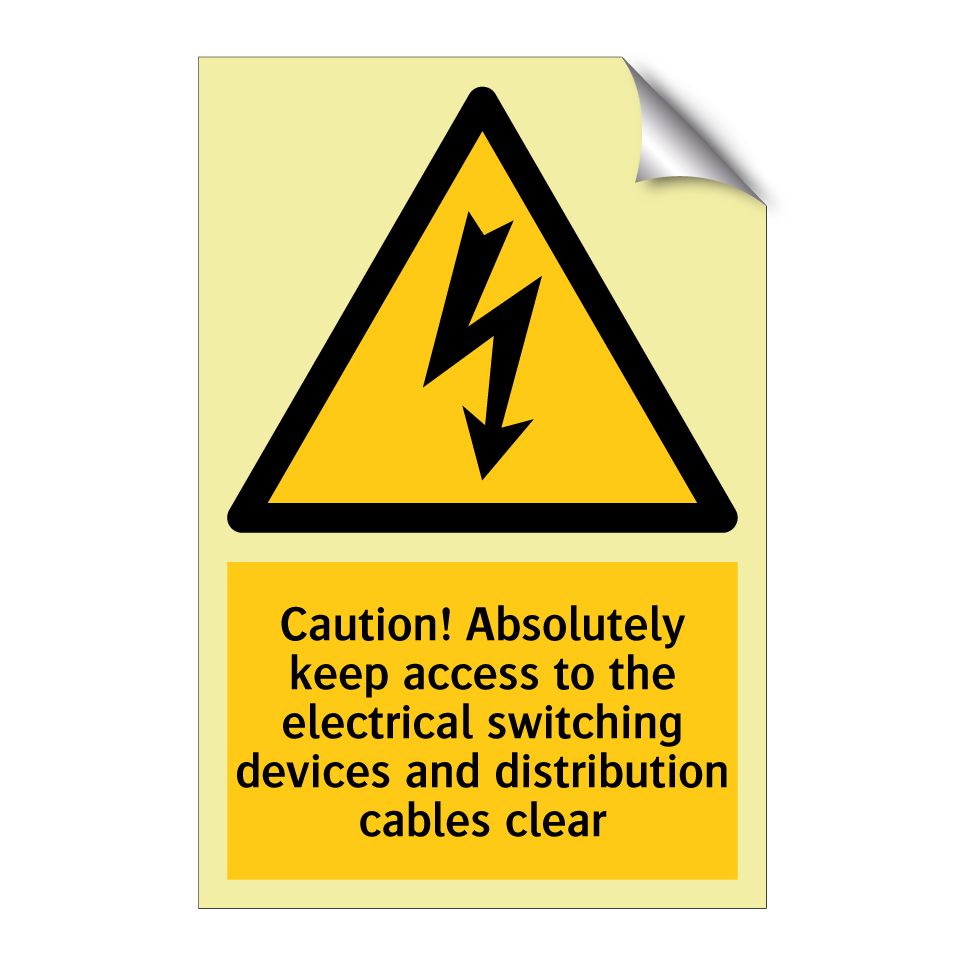 Caution! Absolutely keep access to the electrical switching devices and distribution cables clear