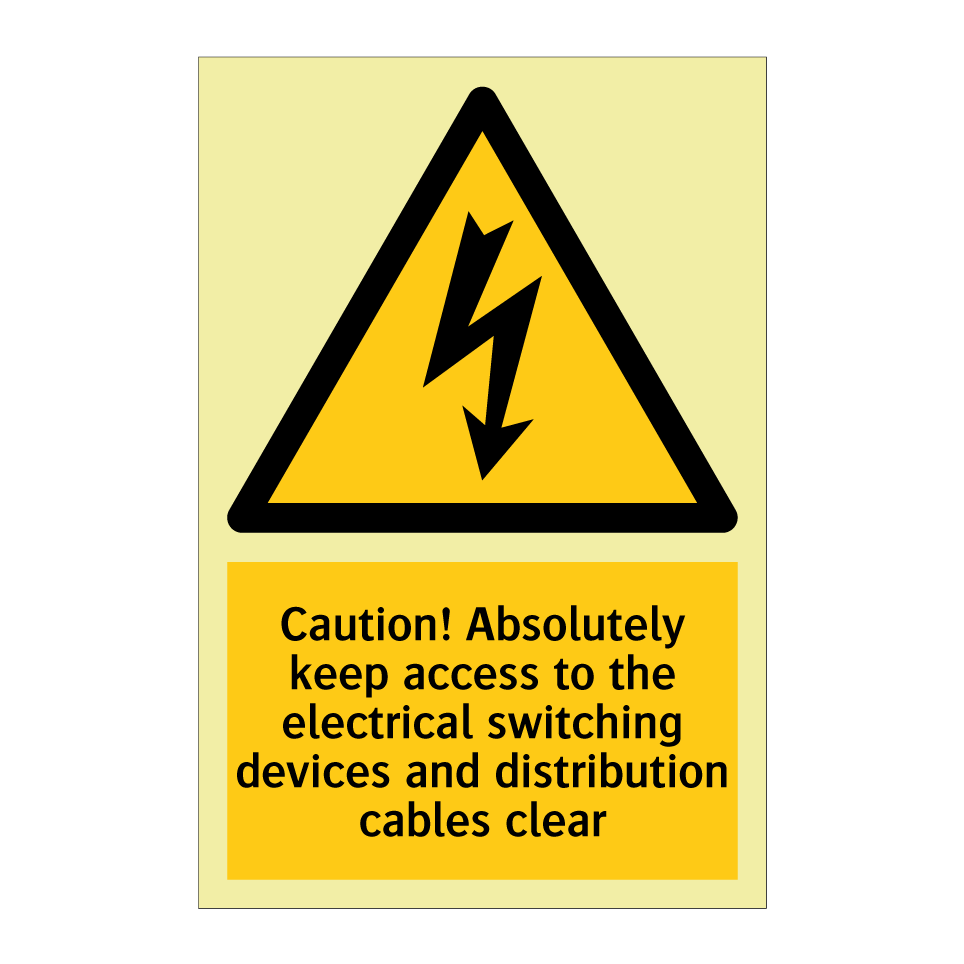 Caution! Absolutely keep access to the electrical switching devices and distribution cables clear