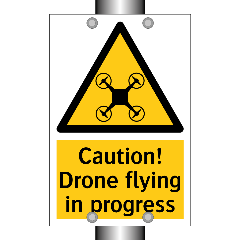 Caution! Drone flying in progress