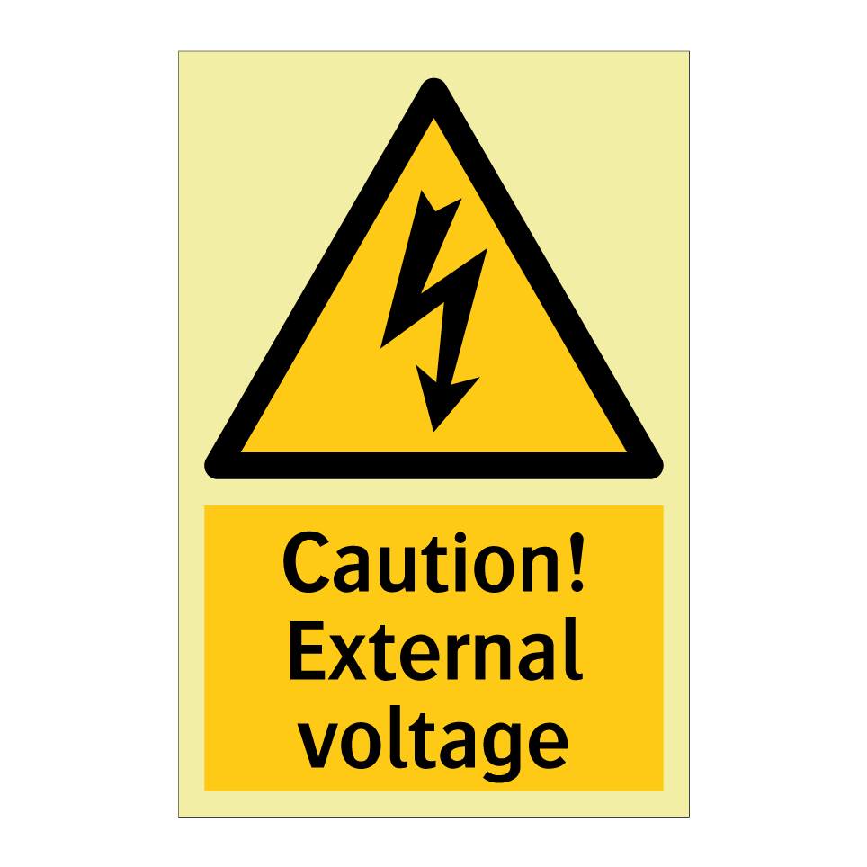 Caution! External voltage