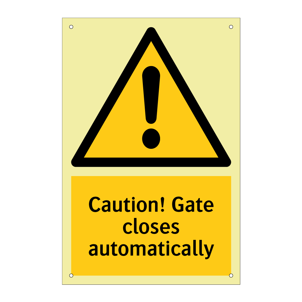 Caution! Gate closes automatically