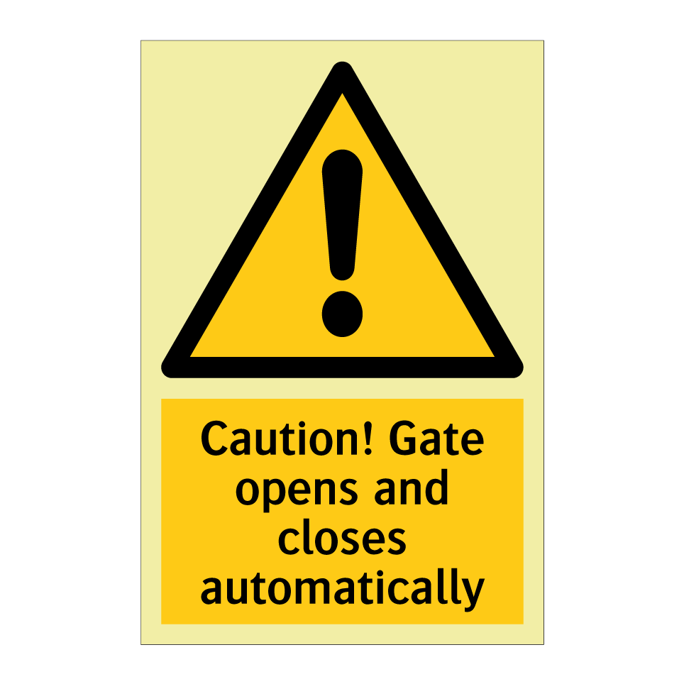 Caution! Gate opens and closes automatically