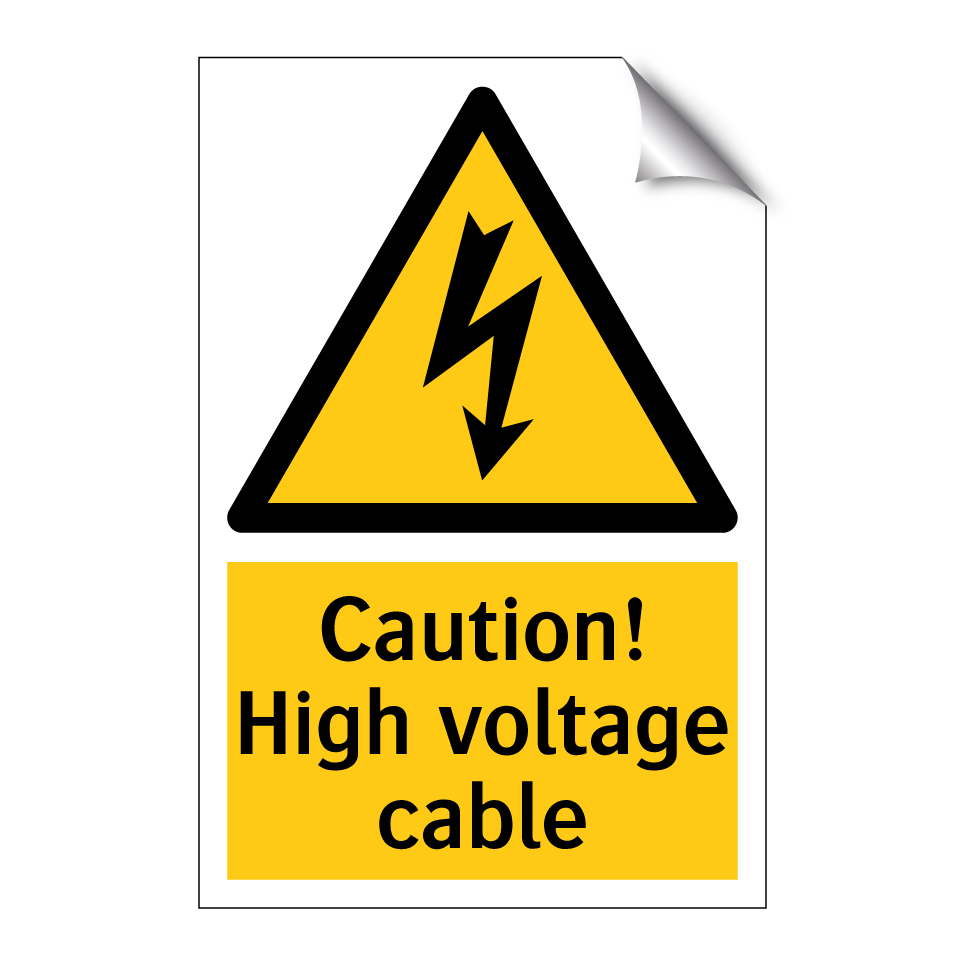 Caution! High voltage cable