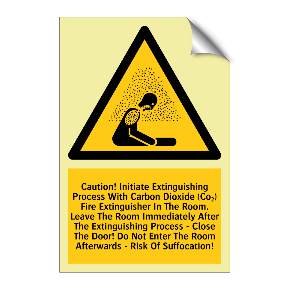 Caution! Initiate Extinguishing Process With Carbon Dioxide (Co₂) Fire Extinguisher In The Room. Leave The Room Immediately After The Extinguishing Process - Close The Door! Do Not Enter The Room Afterwards - Risk Of Suffocation!