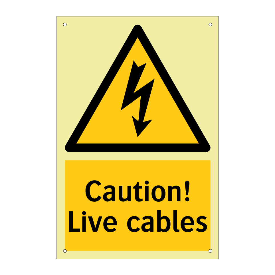 Caution! Live cables
