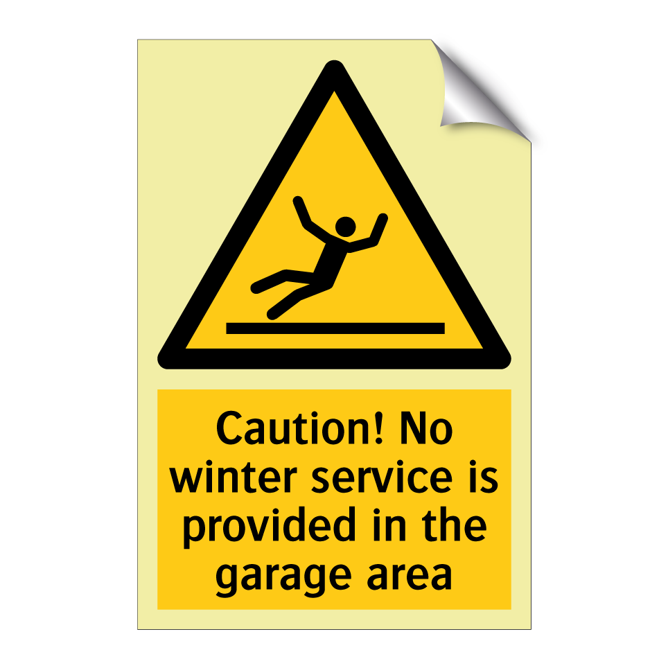 Caution! No winter service is provided in the garage area