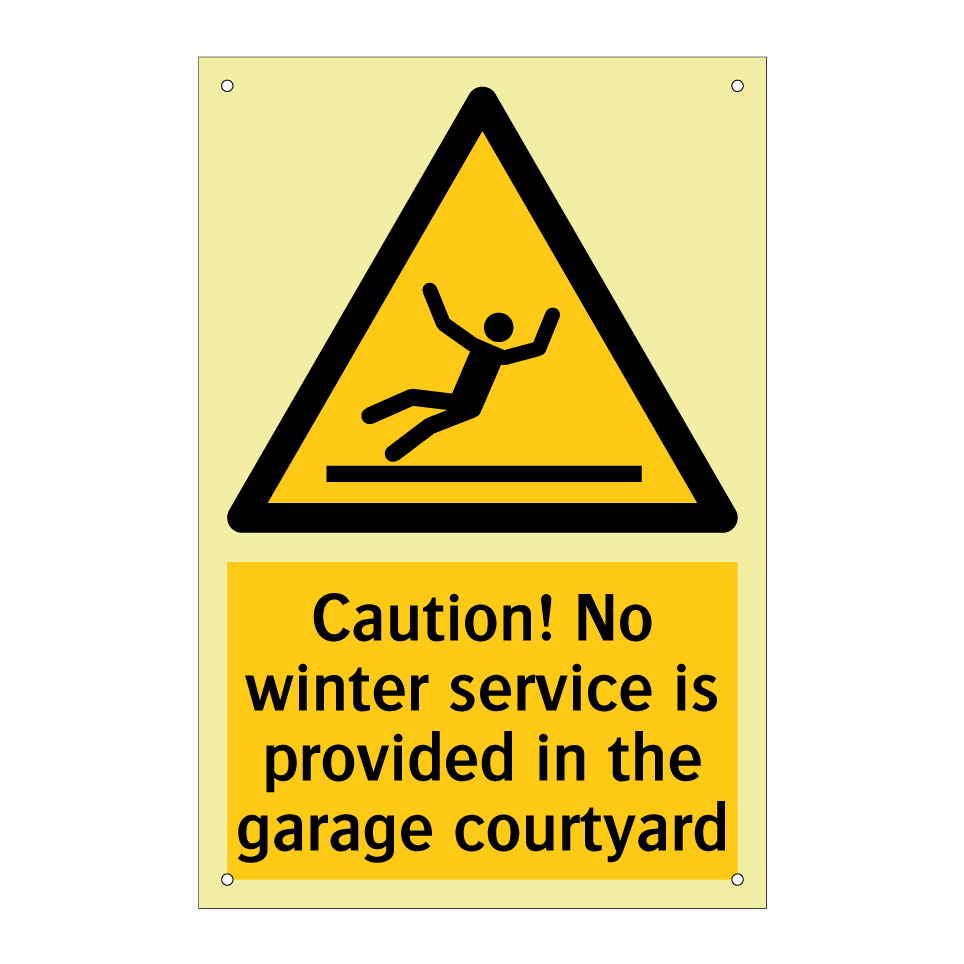 Caution! No winter service is provided in the garage courtyard