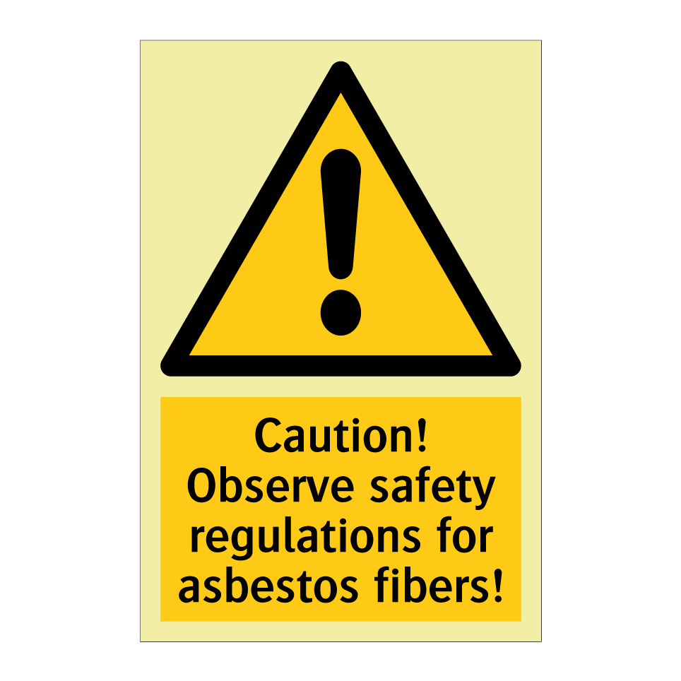 Caution! Observe safety regulations for asbestos fibers!