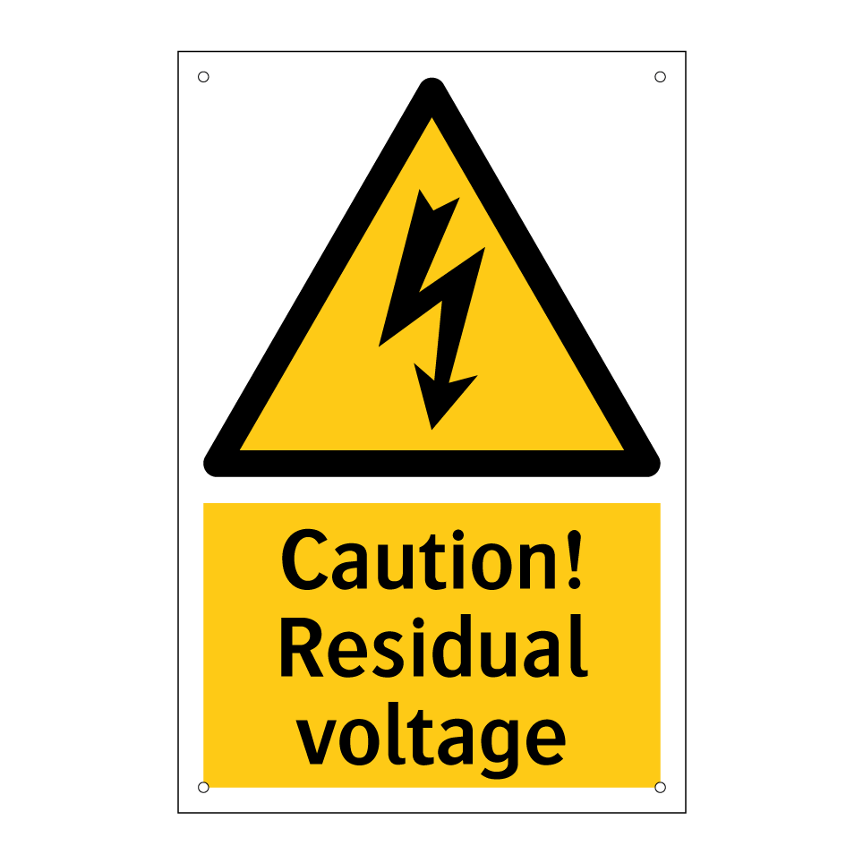 Caution! Residual voltage