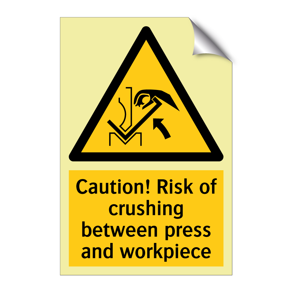 Caution! Risk of crushing between press and workpiece