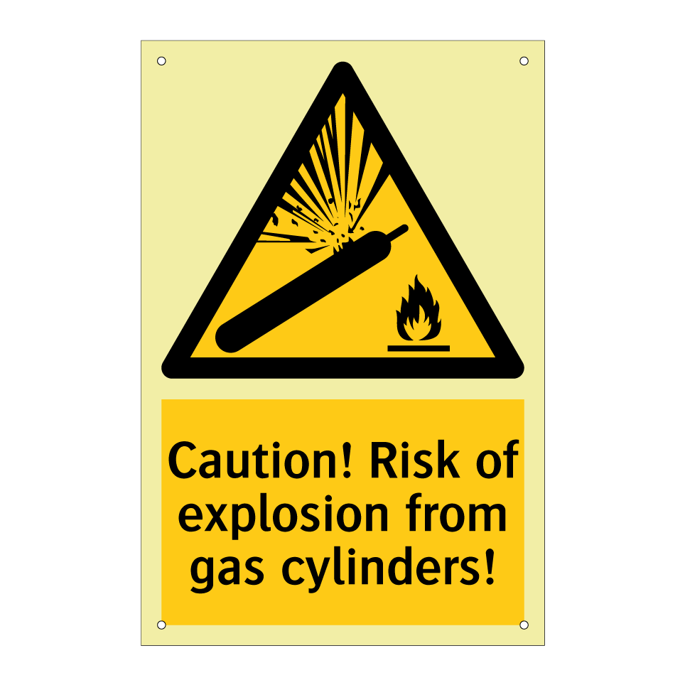 Caution! Risk of explosion from gas cylinders!