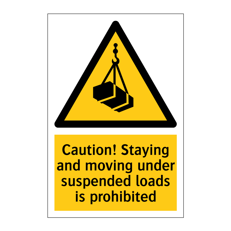 Caution! Staying and moving under suspended loads is prohibited