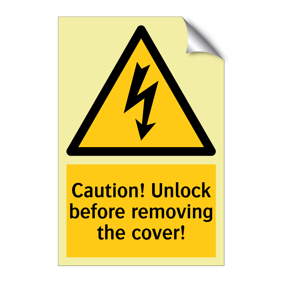 Caution! Unlock before removing the cover!