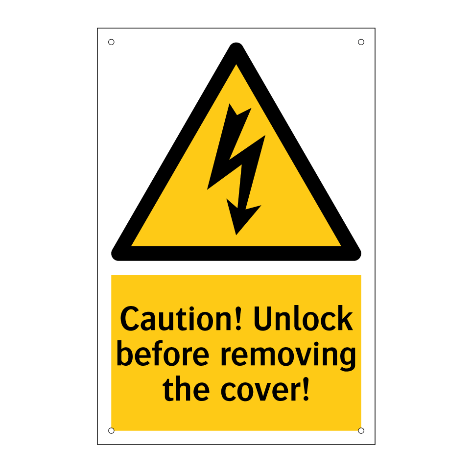 Caution! Unlock before removing the cover!