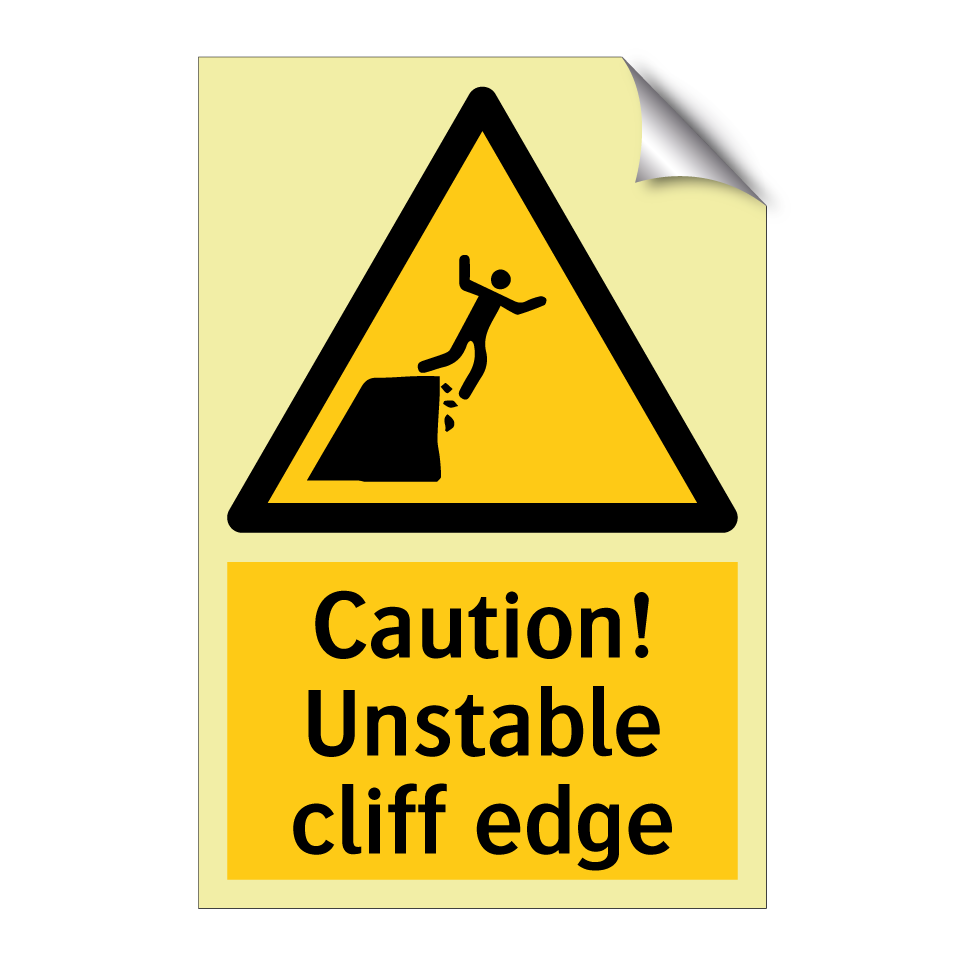 Caution! Unstable cliff edge