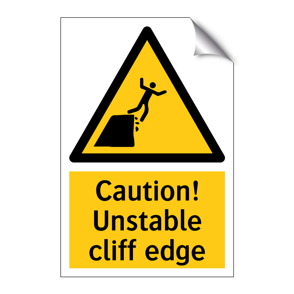 Caution! Unstable cliff edge