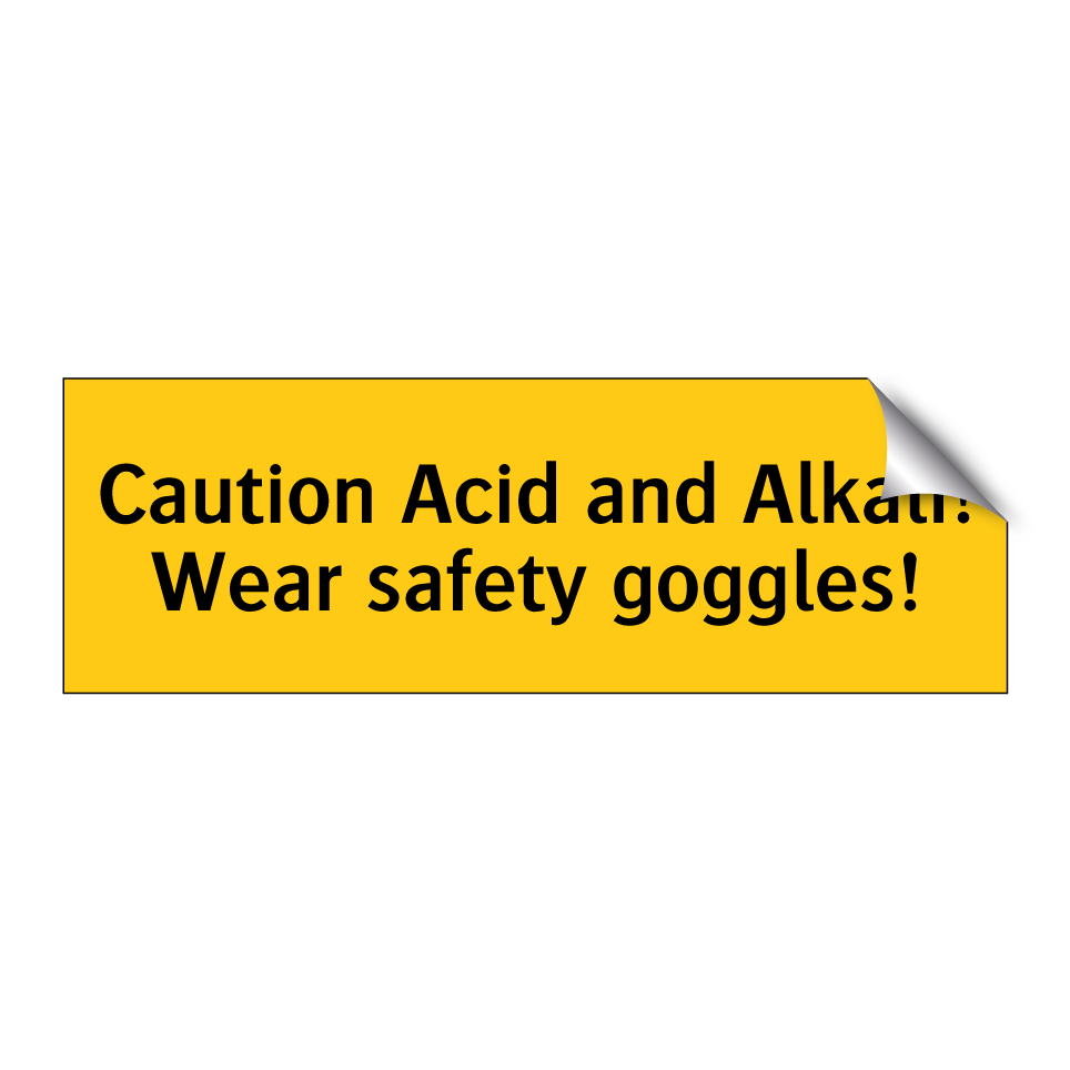Caution Acid and Alkali! Wear safety goggles!