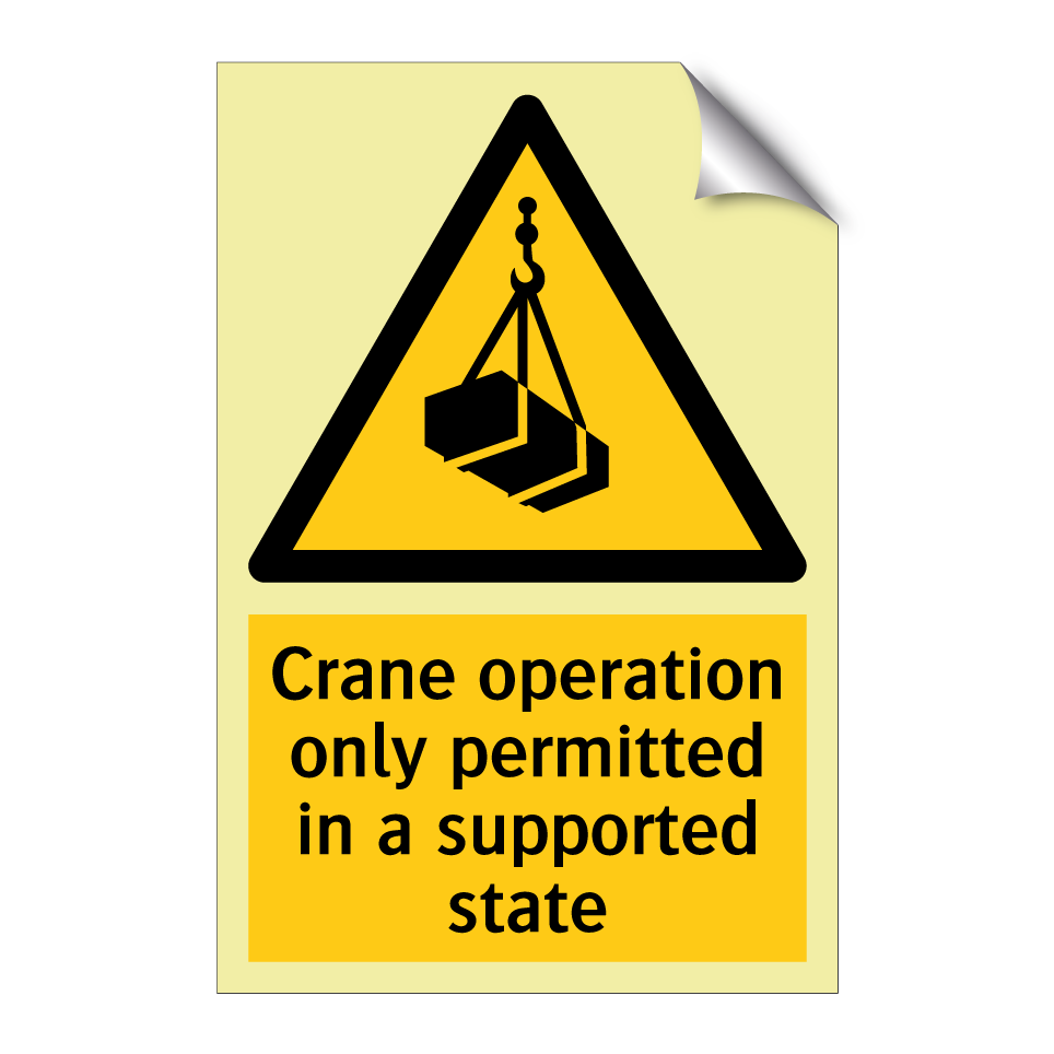 Crane operation only permitted in a supported state