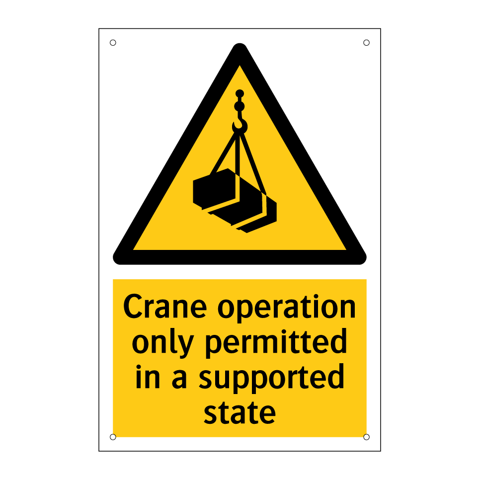 Crane operation only permitted in a supported state