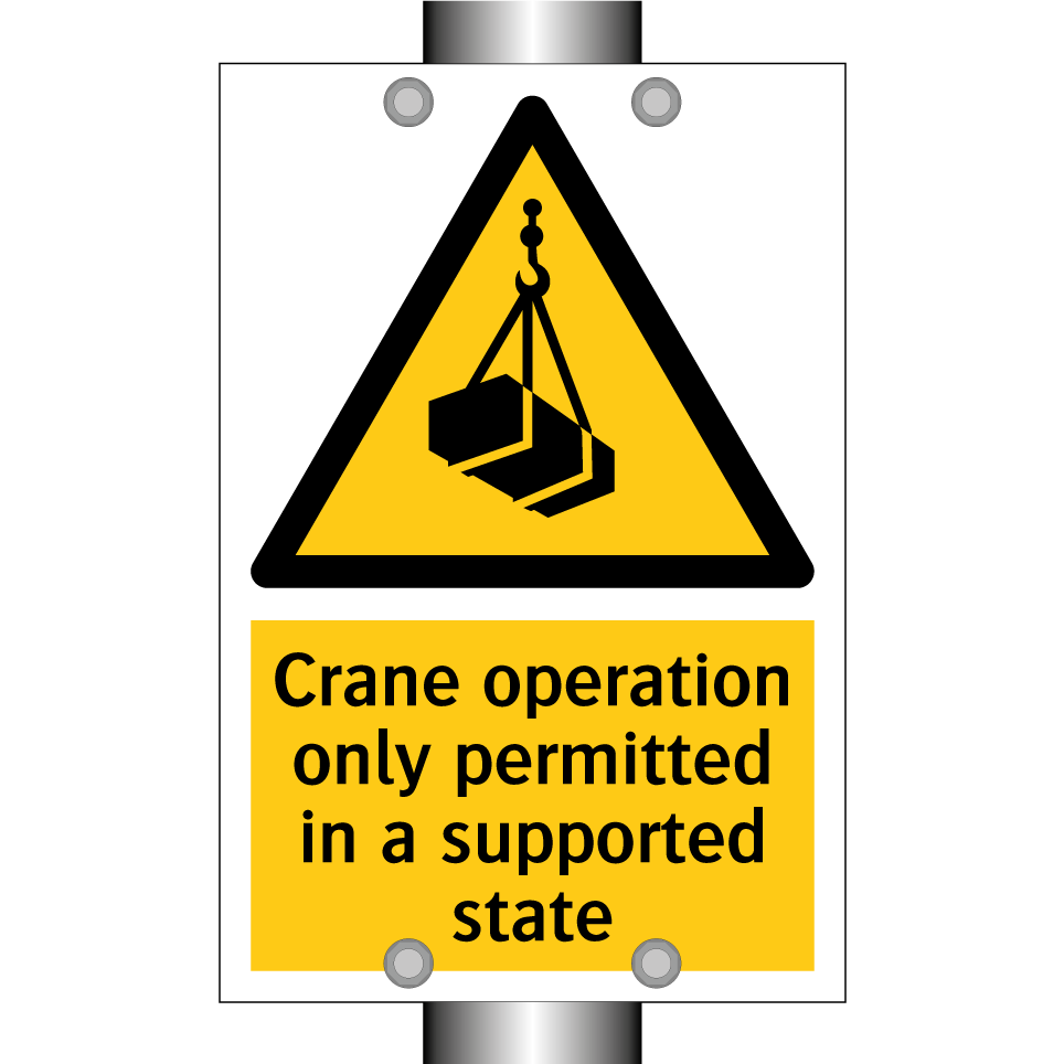 Crane operation only permitted in a supported state