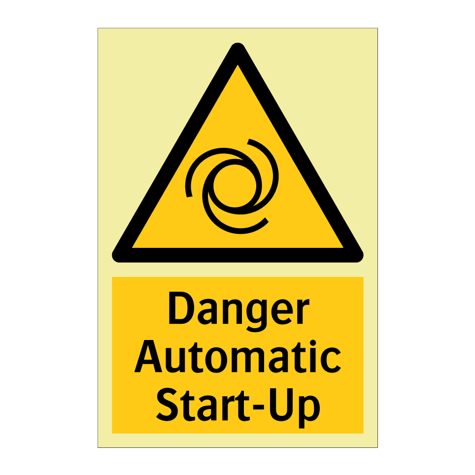 Danger Automatic Start-Up