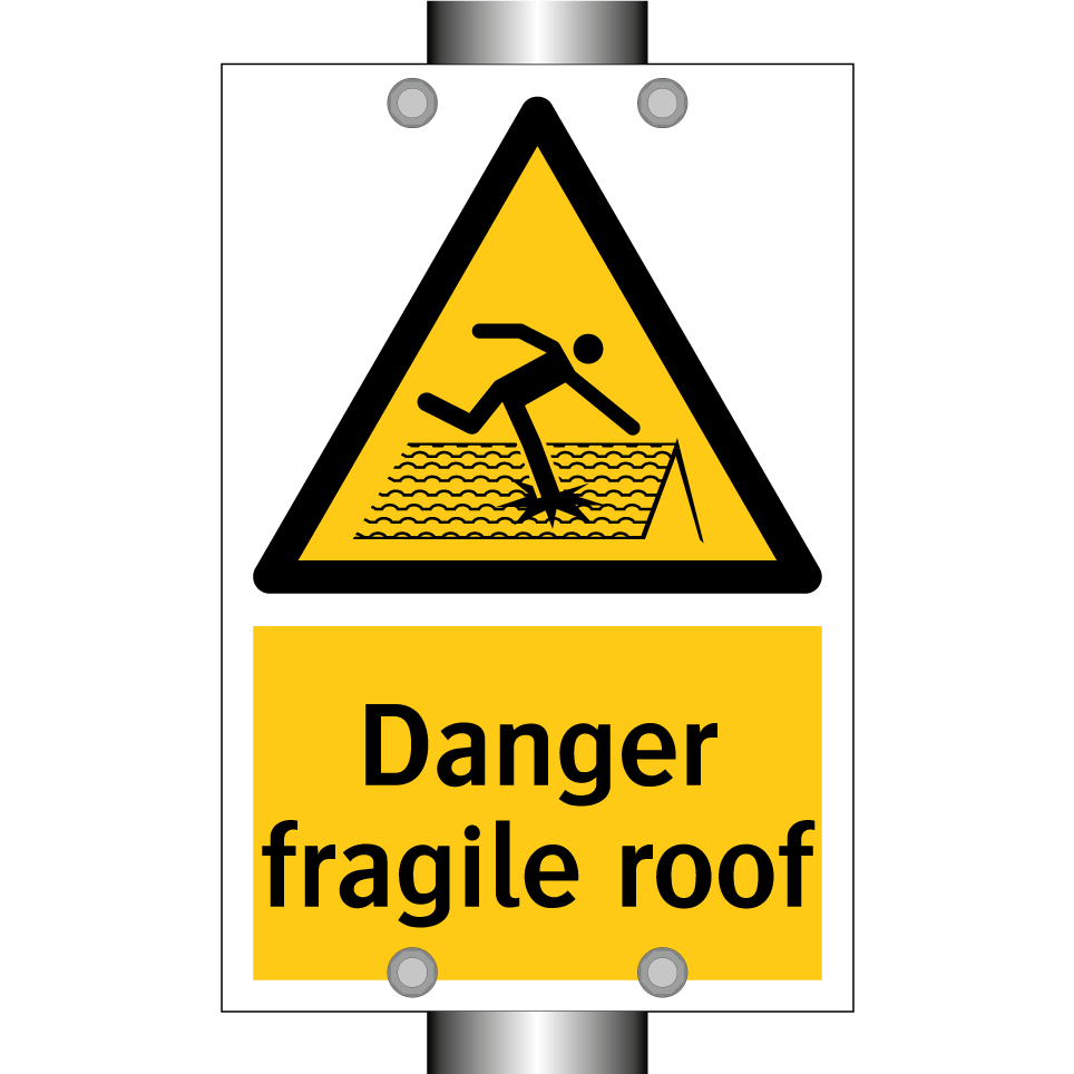 Danger fragile roof
