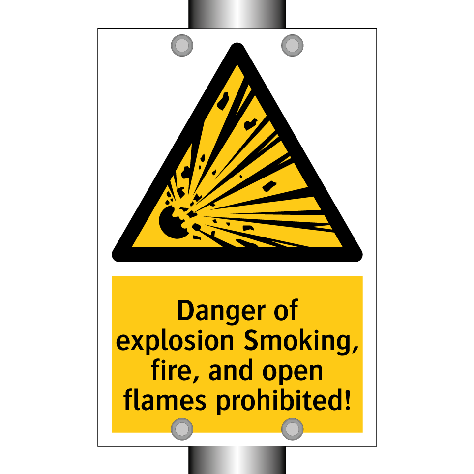 Danger of explosion Smoking, fire, and open flames prohibited!