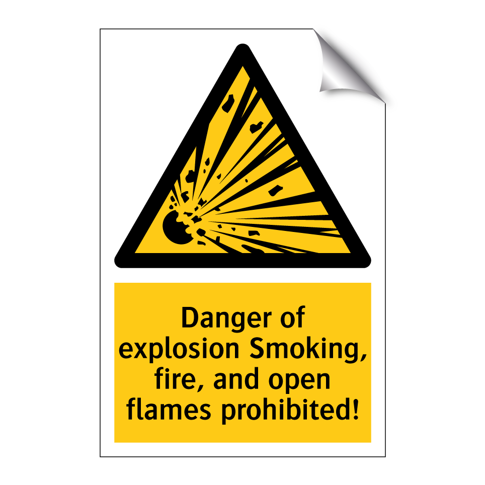 Danger of explosion Smoking, fire, and open flames prohibited!