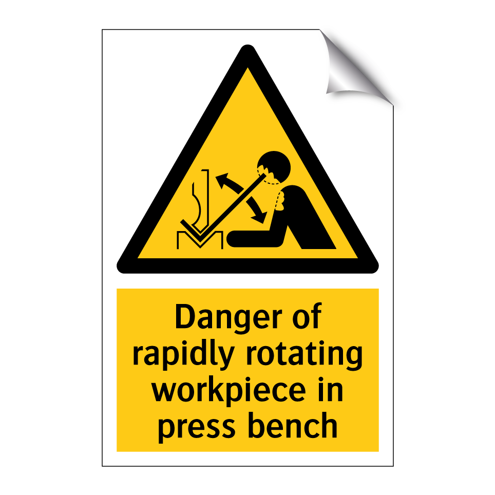 Danger of rapidly rotating workpiece in press bench
