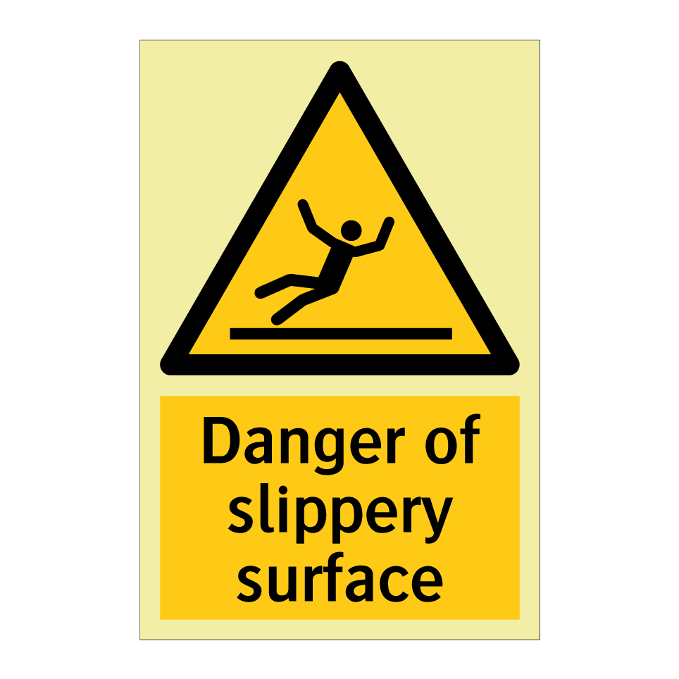 Danger of slippery surface
