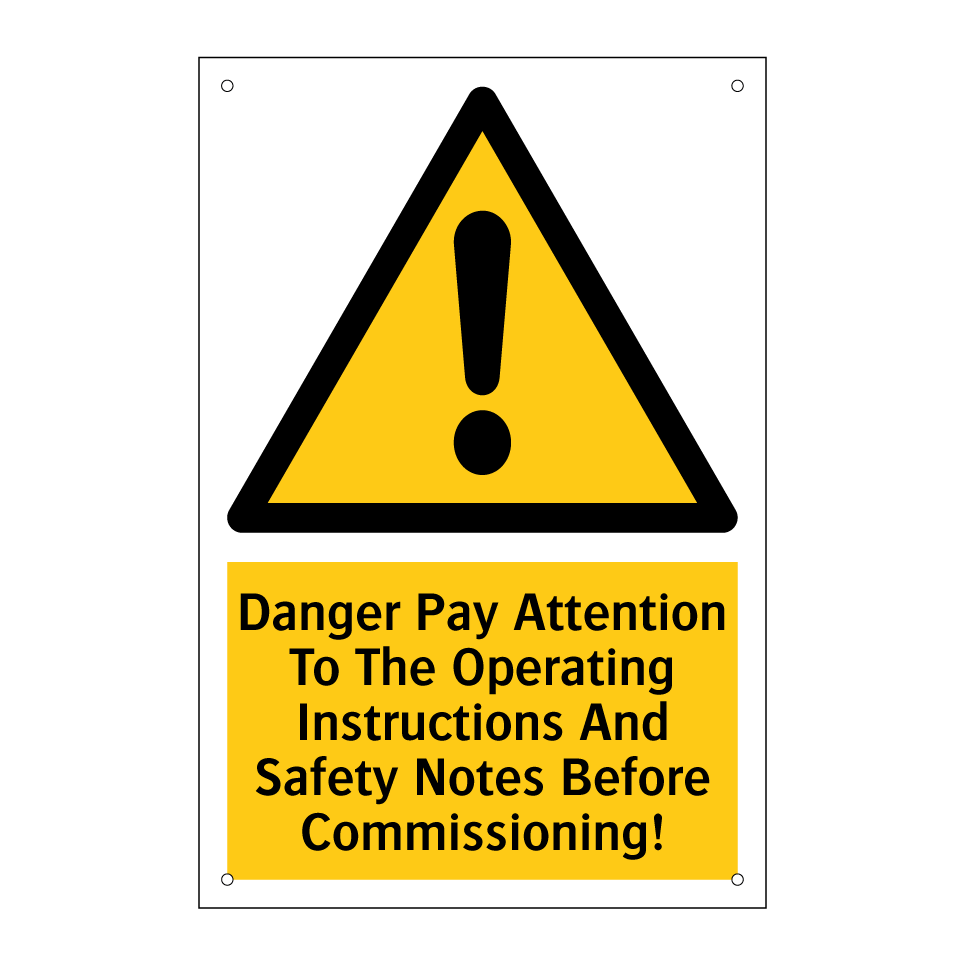 Danger Pay Attention To The Operating Instructions And Safety Notes Before Commissioning!